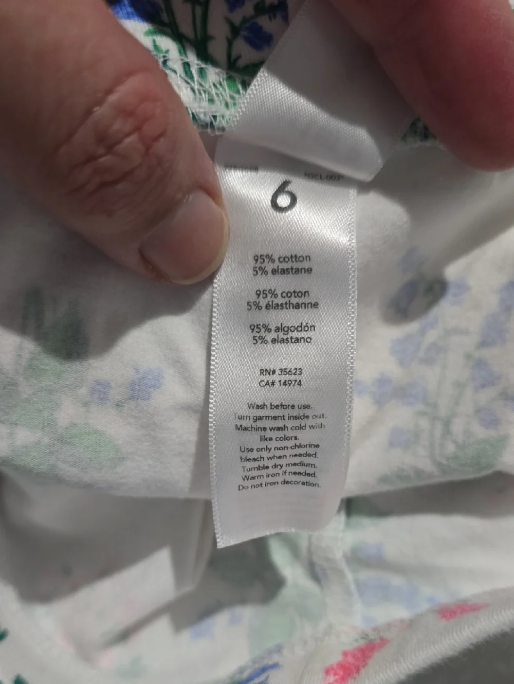 Carter's White Floral Print Girls' Leggings Size 6